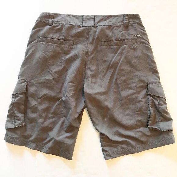 KAVU Gray Cargo Nylon Hiking Hybrid Flat Front Shorts Mens 38 Outdoor Active - Picture 2 of 7